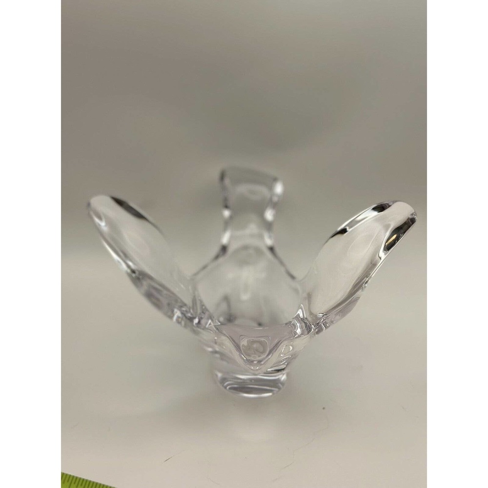 Vtg Princess House Fine French Crystal Bird In Flight‎ Dove Figurine Candy Bowl